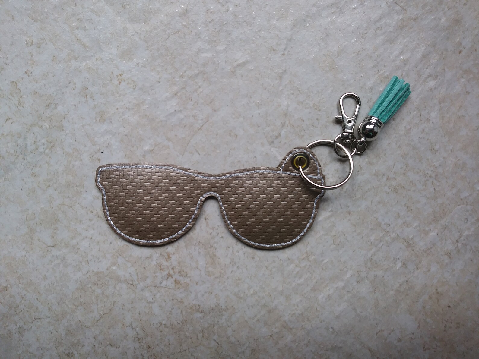 Embroidered Sunglasses Shaped Keychain Key fob Etsy