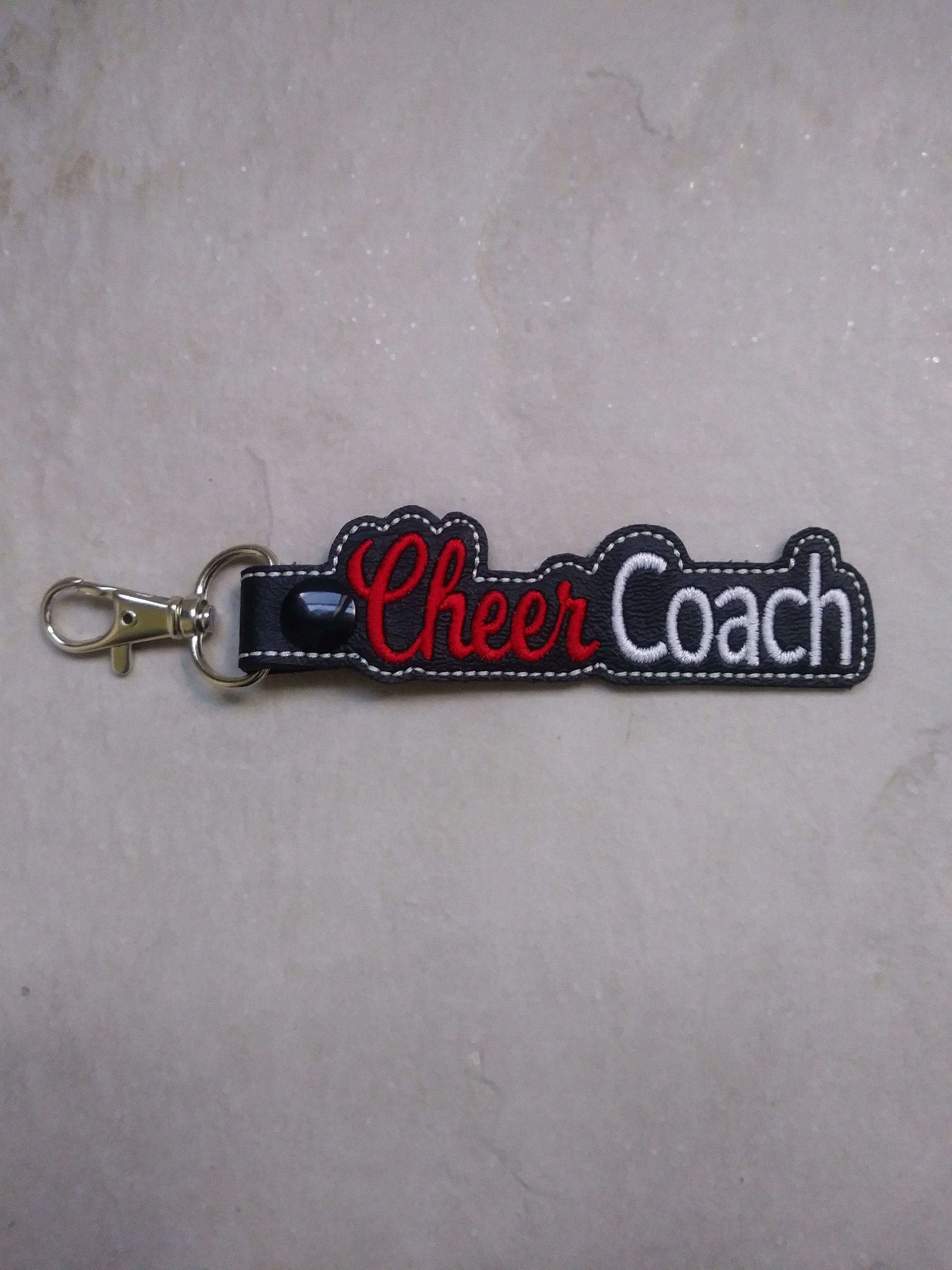 Embroidered Cheer Coach Key Chain Keychain Fob Etsy