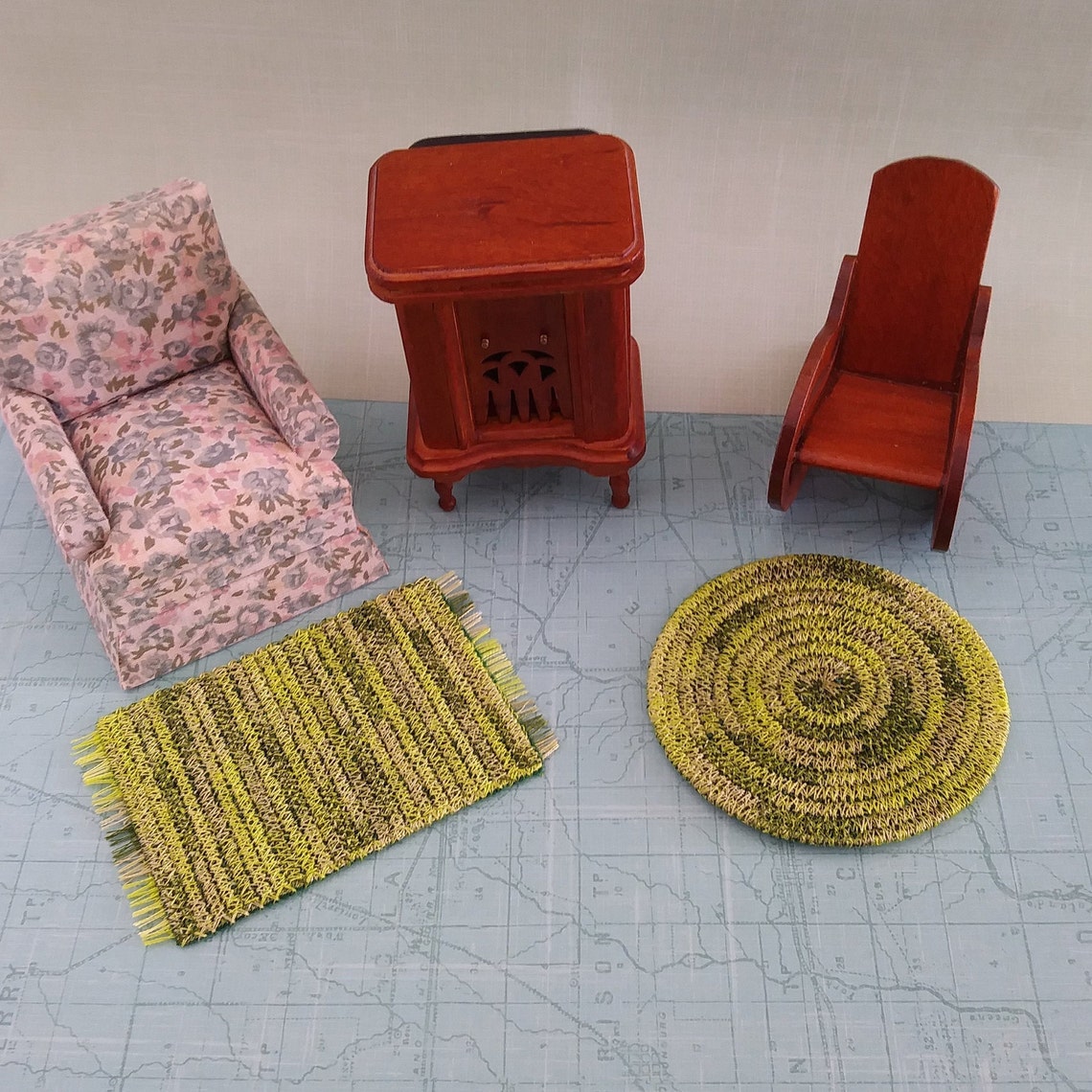 Embroidered Braided Dollhouse Rugs 1 Inch 112 Scale Etsy