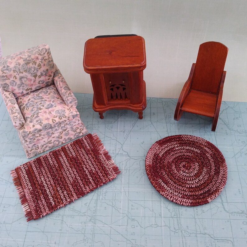 Embroidered Braided Dollhouse Rugs 1 Inch 112 Scale Etsy