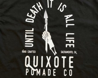 T-shirt noir à slogan Quichotte Pommade