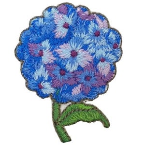 Hydrangea Applique Patch - Flower, Bloom, Gardening Badge 1.75" (Iron on)
