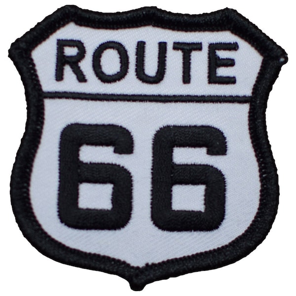 Route 66 Aufnäher - Rt. 66 Biker Motorradjacke Abzeichen 2,5" (aufbügeln)