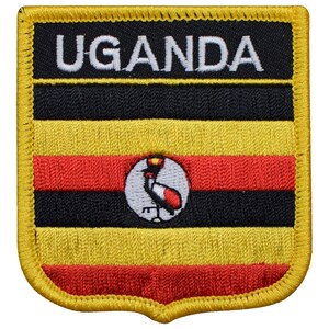 Uganda Patch - Embroidered Country Flag Shield Badge 2.75" (Iron On)