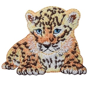 Cheetah Cub Applique Patch - Baby Leopard, Jaguar, Puma, Wildcat 2-1/8" (Iron on)