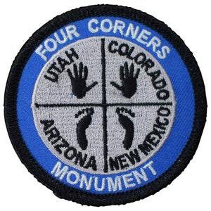 Four Corners Monument Embroidered Patch: Utah, Colorado, Arizona, New Mexico Badge