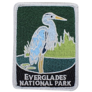 Everglades National Park Patch - Egret, Wetlands, Florida Badge 3&quot; (Iron on)