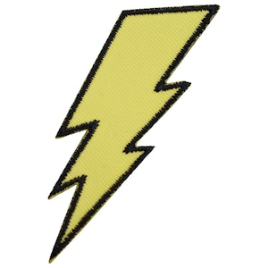 Yellow Lightning Bolt Applique Patch - Electricity Badge 2.5&quot; (Iron on)