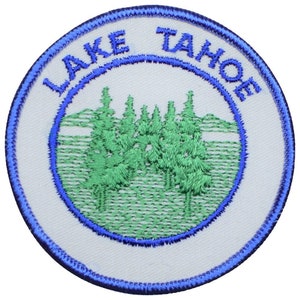 Vintage Lake Tahoe Patch - California, Nevada, Nature, Hiking Badge 3" (Sew on)