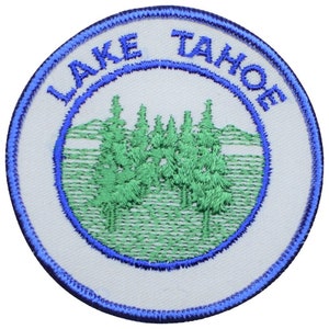 Vintage Lake Tahoe Patch - California, Nevada, Nature, Hiking Badge 3&quot; (Sew on)