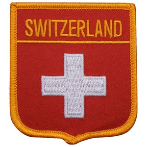 Switzerland Patch - Bern, Alps, Jura, Zürich, Geneva 2.75&quot; (Iron on)