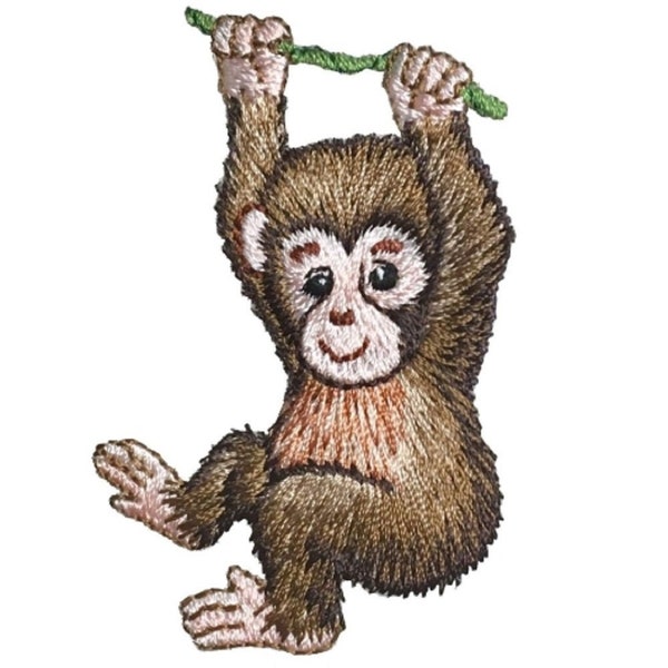 Baby Monkey Applique Patch - Animal, Infant Badge 2-7/8" (Iron on)