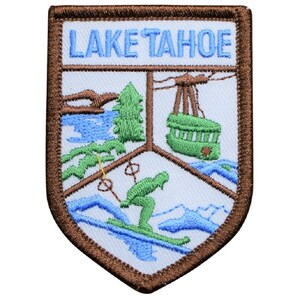 Lake Tahoe Patch - Embroidered Snow & Skiing Badge 2-5/8" (Iron On)