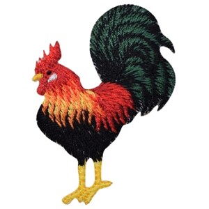 Rooster Applique Patch - Embroidered Cock Chicken Farm Animal Badge 2.5" (Iron On)