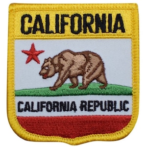 California Patch - Grizzly Bear, CA Republic Badge 2.75&quot; (Iron on)