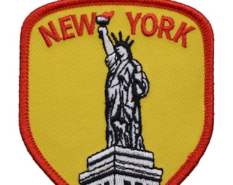 New York Patch - Statue de la Liberté, Manhattan, NY Badge 3-1/8" (Fer sur)