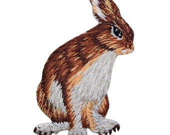 Jack Rabbit Applique Patch - Wild Hare, Animal Badge 2-1/8" (Iron on)