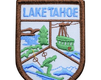 Lake Tahoe Patch - California, Nevada, Ski Lift, Snow, Resorts 2-5/8" (Iron on)