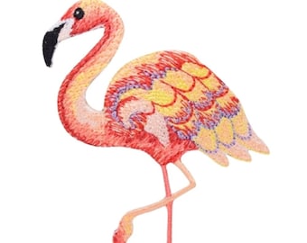 Flamingo Applique Patch - Pink Waterfowl Bird 3" (Iron on)