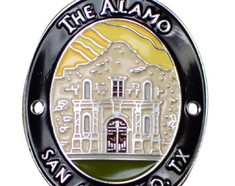 Medallón del bastón de senderismo del Álamo - Insignia de coleccionista de senderismo de San Antonio, Texas