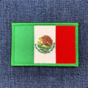 Mexican Flag Patch - Mexico Embroidered México Badge 3.5&quot; (Iron Or Sew On)