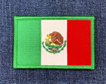 Mexican Flag Patch - Mexico Embroidered México Badge 3.5" (Iron Or Sew On)
