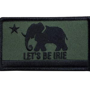 LET&#39;S BE IRIE Patch - California Flag Style, Reggae, Jamaica 3.5&quot; (Iron on)