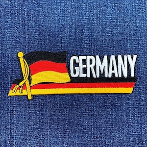 Germany Patch - Embroidered Flag Ribbon Deutschland Badge 4-7/8&quot; (Iron On)