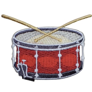 Snare Drum Applique Patch - Sticks, Music Equipment, Drumline 2.5&quot; (Iron on)