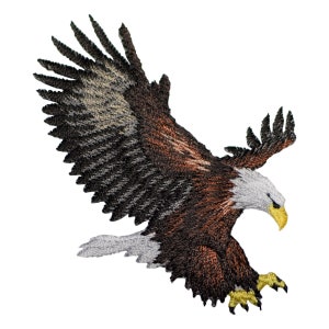 Eagle Applique Patch - Embroidered Flying & Landing Bird Badge 3.25" (Iron On)