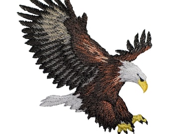 Eagle Applique Patch - Flying, Landing, American Bald Eagle Bird 3.25" (Iron on)