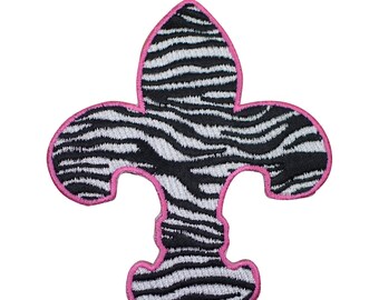 Iron on Pink Zebra Print Cross Applique Patch