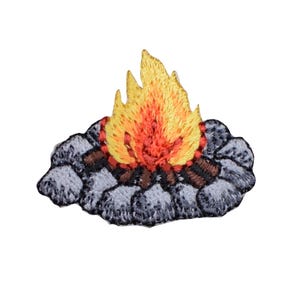 Campfire Applique Patch - Embroidered Fire Pit & Camping Badge 1.5" (Iron On)