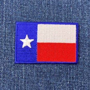 Small Texas Flag Patch - Houston San Antonio Dallas Fort Worth Embroidered Badge 2-1/8&quot; (Iron Or Sew On)