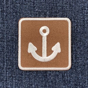 Anchor Patch - Embroidered Boat Marina Sign Badge 2" (Iron On)