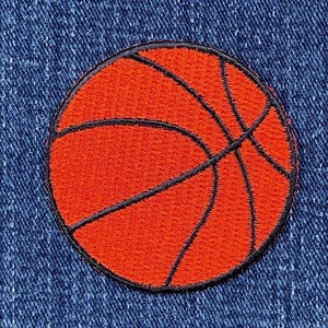 Basketball Applique Patch - Sports Team Embroidered Ball Badge 2.25&quot; (Iron Or Sew On)