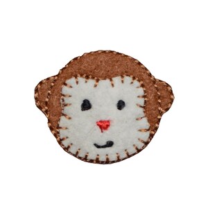 Monkey Face Applique Patch - Embroidered Animal Badge 1-1/8" (Iron On)