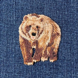 Brown Bear Applique Patch - Embroidered Animal Badge 2.25" (Iron Or Sew On)