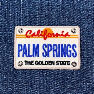 Palm Springs Patch - Embroidered California License Plate Badge 2.75" (Iron On)