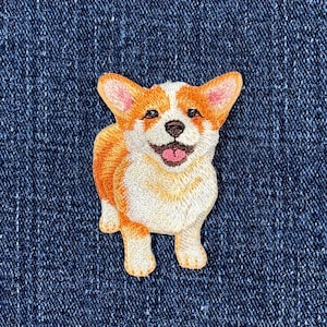 Patch appliqué chien corgi - insigne d'animal de compagnie chiot brodé 2" (fer sur)