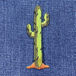 Patch appliqué cactus - badge brodé Desert Saguaro 3-3/8" (à repasser ou à coudre)
