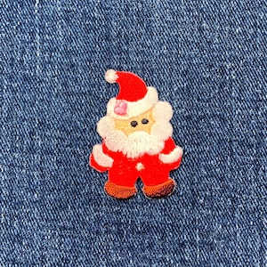 Santa Claus Applique Patch - Mini Holiday Christmas Embroidered Badge 1.5&quot; (Iron on)