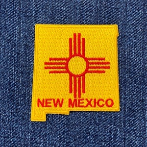 New Mexico Applique Patch - Embroidered NM Flag Badge 2-3/8" (Iron On)