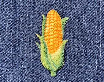 Corn On The Cob Applique Patch - Embroidered Farmer & Food Badge (1.5")