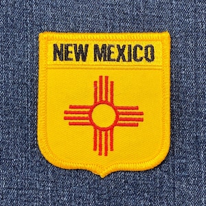 New Mexico Applique Patch - Embroidered Flag Shield Badge 2.75" (Iron On)