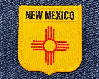 New Mexico Aufnäher - Gesticktes Flaggen-Schild-Abzeichen 7,5 cm (zum Aufbügeln)