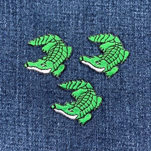 3-Pack Alligator Applique Patch - Embroidered Crocodile Gator Badge 1-3/8" (Iron On)
