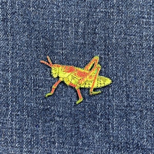 Grasshopper Applique Patch - Embroidered Insect Badge 1-5/8" (Iron On)