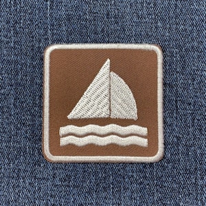 Sailboat Patch - Embroidered Nautical & Sailing Sign Badge (Iron On)
