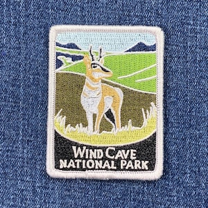 Wind Cave National Park Patch: Embroidered South Dakota Badge (3" Iron On)